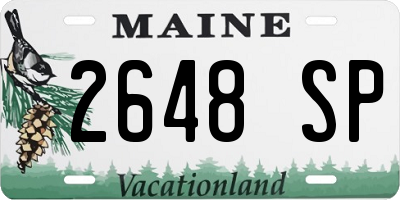 ME license plate 2648SP