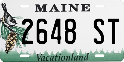 ME license plate 2648ST