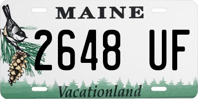 ME license plate 2648UF