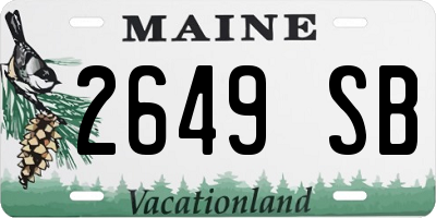 ME license plate 2649SB