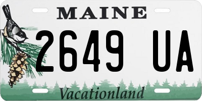 ME license plate 2649UA