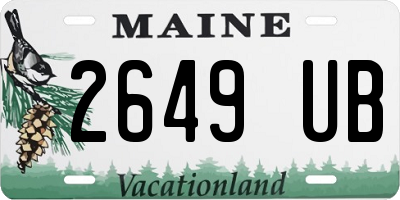 ME license plate 2649UB