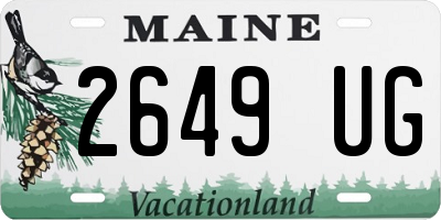ME license plate 2649UG