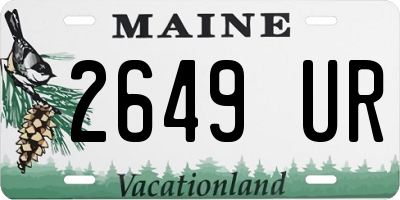 ME license plate 2649UR
