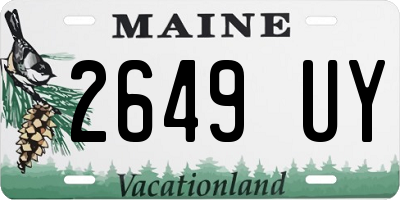 ME license plate 2649UY