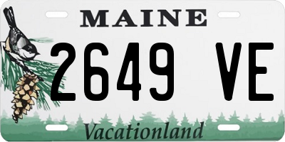 ME license plate 2649VE