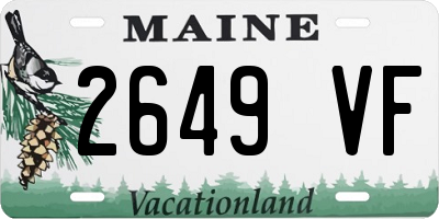 ME license plate 2649VF