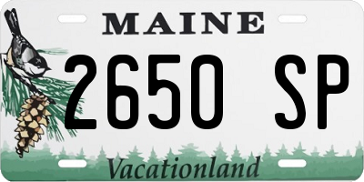 ME license plate 2650SP
