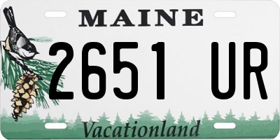 ME license plate 2651UR