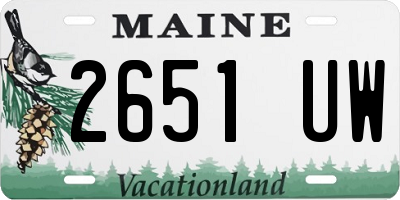 ME license plate 2651UW