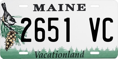 ME license plate 2651VC