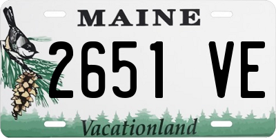 ME license plate 2651VE