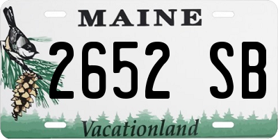 ME license plate 2652SB