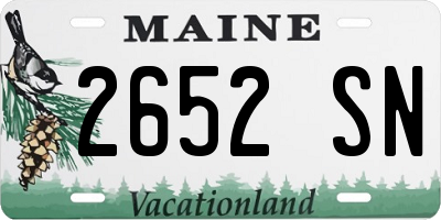 ME license plate 2652SN