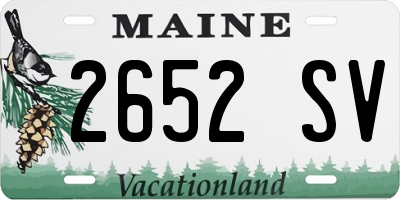 ME license plate 2652SV