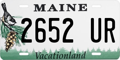 ME license plate 2652UR