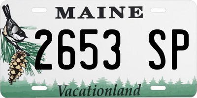 ME license plate 2653SP