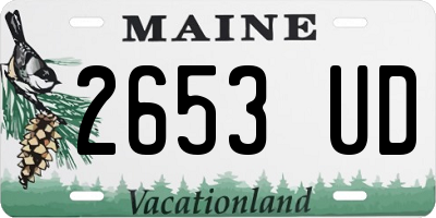 ME license plate 2653UD