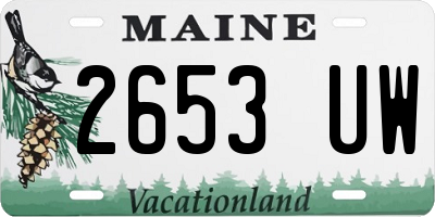 ME license plate 2653UW