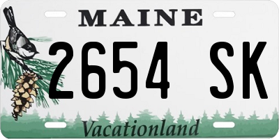 ME license plate 2654SK