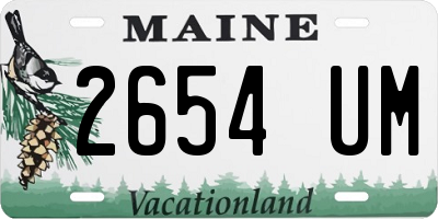 ME license plate 2654UM