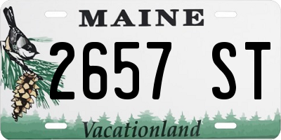 ME license plate 2657ST