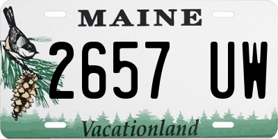 ME license plate 2657UW