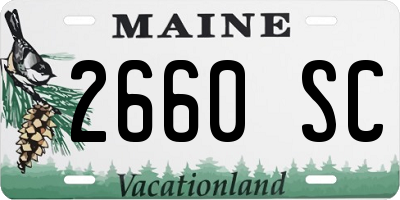 ME license plate 2660SC