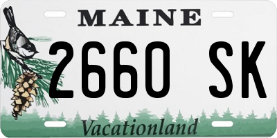 ME license plate 2660SK