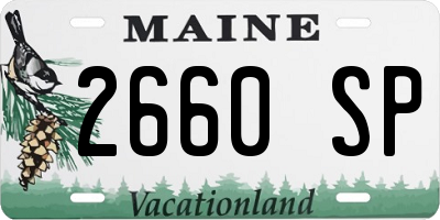 ME license plate 2660SP