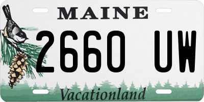 ME license plate 2660UW