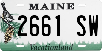 ME license plate 2661SW