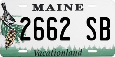 ME license plate 2662SB