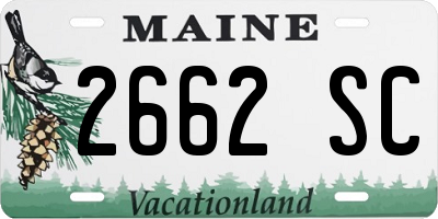 ME license plate 2662SC