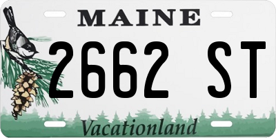 ME license plate 2662ST