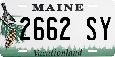 ME license plate 2662SY