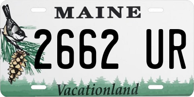 ME license plate 2662UR