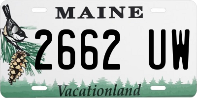 ME license plate 2662UW