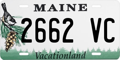 ME license plate 2662VC