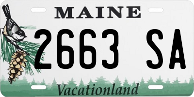 ME license plate 2663SA