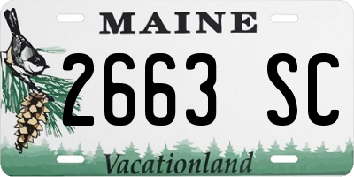 ME license plate 2663SC