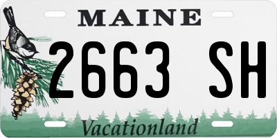 ME license plate 2663SH