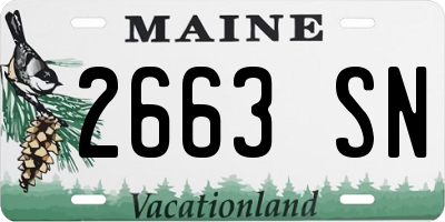 ME license plate 2663SN