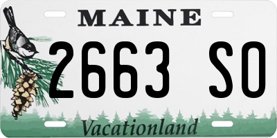 ME license plate 2663SO