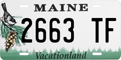 ME license plate 2663TF