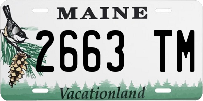 ME license plate 2663TM