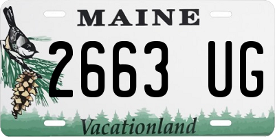 ME license plate 2663UG