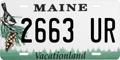 ME license plate 2663UR