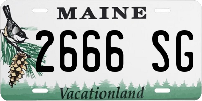 ME license plate 2666SG