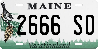 ME license plate 2666SO